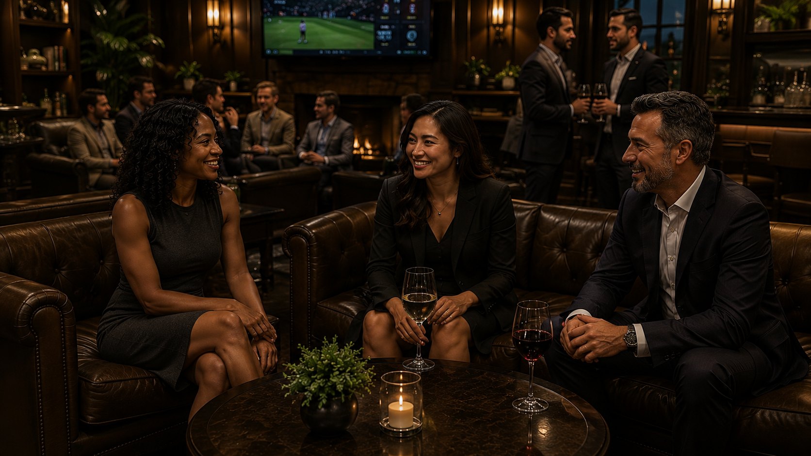 Members lounge gathering